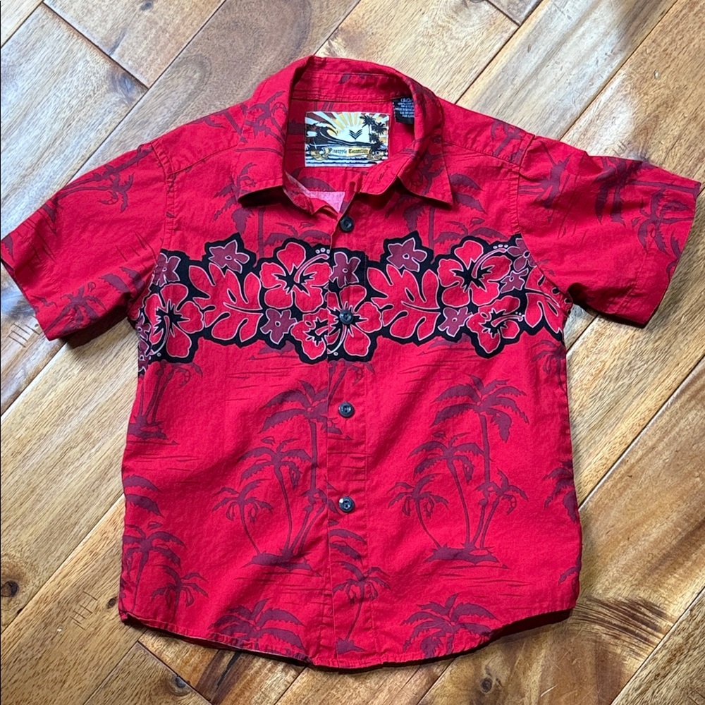 Red Hawaiian Kids Shirt